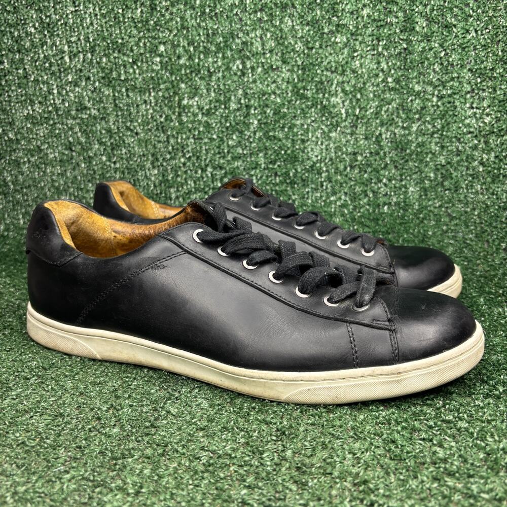 Vionic Baldwin Sneakers Leather‎ Orthotic Casual Black Mens Low Top Size 10.5